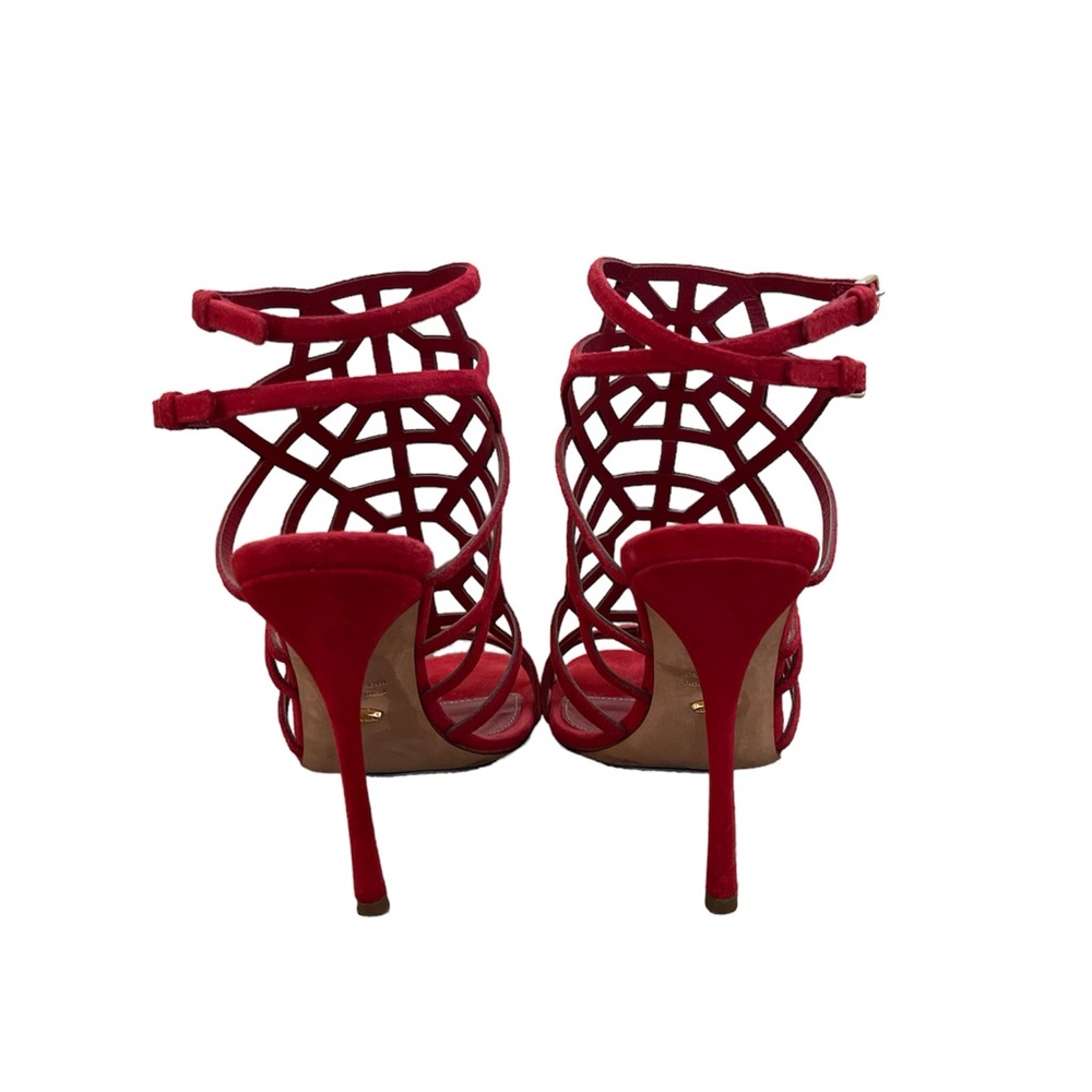 Sergio Rossie red suede high heel sandals - Picture 5 of 6